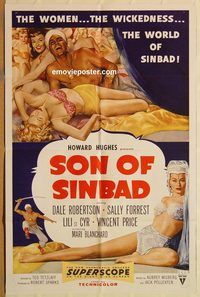 t543 SON OF SINBAD one-sheet movie poster '55 Vincent Price, Robertson