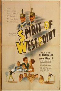 t546 SPIRIT OF WEST POINT one-sheet movie poster '47 football, Doc Blanchard