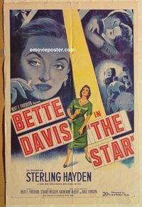 t551 STAR one-sheet movie poster '53 Bette Davis, Sterling Hayden