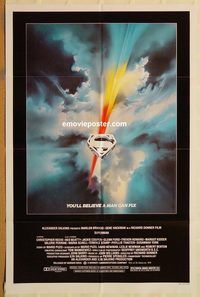t560 SUPERMAN one-sheet movie poster '78 shield style Bob Peak art!