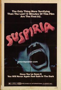 t564 SUSPIRIA one-sheet movie poster '77 classic Dario Argento horror!