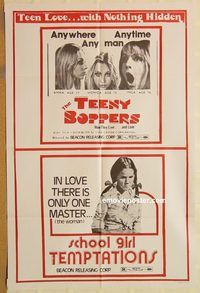 t581 TEENY BOPPERS/SCHOOL GIRL TEMPTATIONS one-sheet movie poster '76 sex!