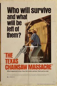 t588 TEXAS CHAINSAW MASSACRE one-sheet movie poster '74 Hooper