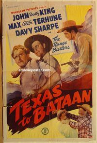 t590 TEXAS TO BATAAN one-sheet movie poster '42 Max Terhune, Range Busters!