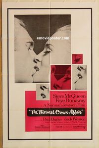 t594 THOMAS CROWN AFFAIR one-sheet movie poster '68 Steve McQueen