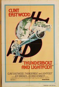 t598 THUNDERBOLT & LIGHTFOOT style D one-sheet movie poster '74 Eastwood