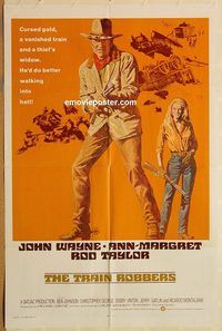 t607 TRAIN ROBBERS int'l one-sheet movie poster '73 John Wayne, Ann-Margret