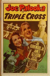 t610 TRIPLE CROSS one-sheet movie poster '51 Joe Palooka, boxing!