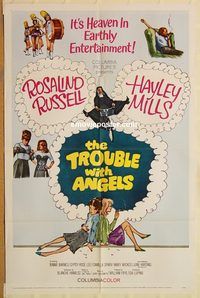 t611 TROUBLE WITH ANGELS one-sheet movie poster '66 Hayley Mills, Russell