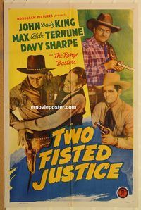 t618 TWO-FISTED JUSTICE one-sheet movie poster '43 Range Busters