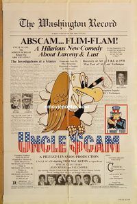t619 UNCLE SCAM one-sheet movie poster '81 politics, Abscam revealed!