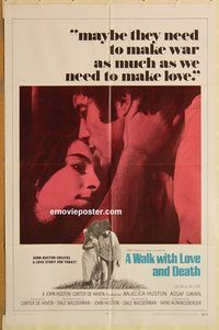 t630 WALK WITH LOVE & DEATH one-sheet movie poster '69 John Huston