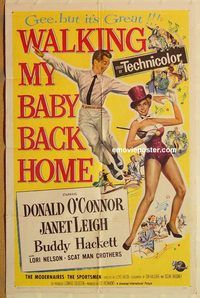 t631 WALKING MY BABY BACK HOME one-sheet movie poster '53 O'Connor, Leigh
