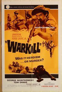 t634 WARKILL one-sheet movie poster '68 George Montgomery, Tom Drake