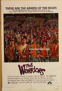 t635 WARRIORS one-sheet movie poster '79 Walter Hill, teen gangs!