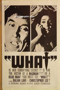 t639 WHIP & THE BODY one-sheet movie poster '65 Mario Bava, What!