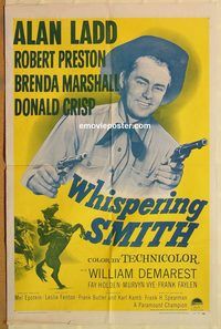 t640 WHISPERING SMITH one-sheet movie poster R56 Alan Ladd