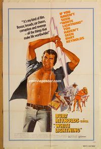 t642 WHITE LIGHTNING style B one-sheet movie poster '73 Burt Reynolds