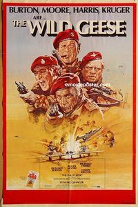 t648 WILD GEESE one-sheet movie poster '78 Richard Burton, Roger Moore