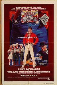 t655 WW & THE DIXIE DANCEKINGS one-sheet movie poster '75 Burt Reynolds