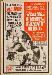 t658 YOUNG EROTIC FANNY HILL one-sheet movie poster '70 sexploitation!