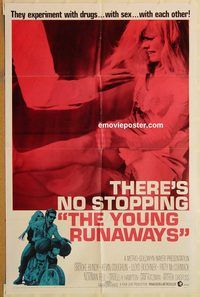 t660 YOUNG RUNAWAYS one-sheet movie poster '68 teens, drugs & sex!