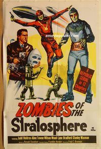 t665 ZOMBIES OF THE STRATOSPHERE one-sheet movie poster '52 Nimoy