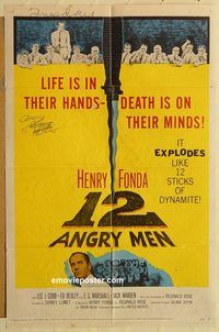 v004 12 ANGRY MEN one-sheet movie poster '57 Fonda, Cobb, Sidney Lumet
