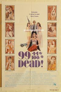 v018 99 & 44/100% DEAD style B one-sheet movie poster '74 Richard Harris