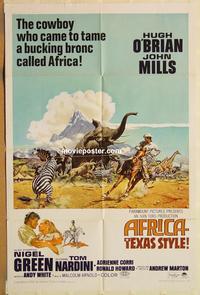 v024 AFRICA - TEXAS STYLE one-sheet movie poster '67 Hugh O'Brian, Mills