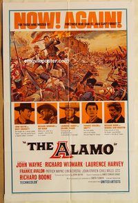 v030 ALAMO one-sheet movie poster R67 John Wayne, Richard Widmark, Harvey