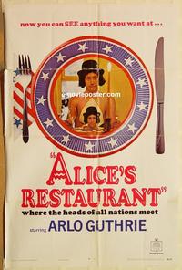v037 ALICE'S RESTAURANT style B one-sheet movie poster '69 Arlo Guthrie
