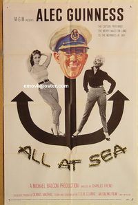 v039 ALL AT SEA one-sheet movie poster '58 Alec Guinness