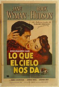 v041 ALL THAT HEAVEN ALLOWS Spanish/US one-sheet movie poster '55 Rock Hudson