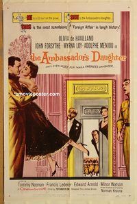 v045 AMBASSADOR'S DAUGHTER one-sheet movie poster '56 Olivia de Havilland