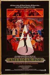 v048 AMERICAN POP one-sheet movie poster '81 Ralph Bakshi, rock 'n' roll!