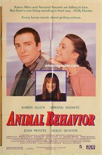 v063 ANIMAL BEHAVIOR one-sheet movie poster '89 Karen Allen, Assante