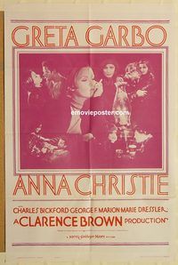 v065 ANNA CHRISTIE one-sheet movie poster R62 Greta Garbo, Bickford