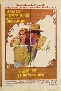 v067 ANOTHER MAN ANOTHER CHANCE one-sheet movie poster '77 James Caan