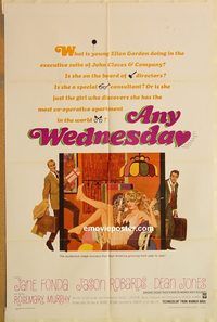 v068 ANY WEDNESDAY one-sheet movie poster '66 Jane Fonda, Jason Robards