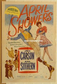 v071 APRIL SHOWERS one-sheet movie poster '48 Jack Carson, Ann Sothern