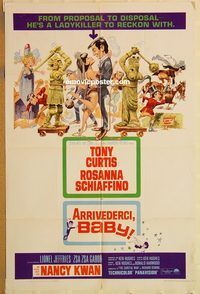 v081 ARRIVEDERCI BABY one-sheet movie poster '66 Tony Curtis, Gabor