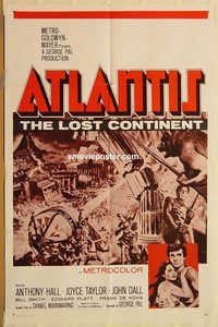 v088 ATLANTIS THE LOST CONTINENT military one-sheet movie poster R60s Pal