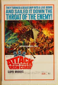 v091 ATTACK ON THE IRON COAST one-sheet movie poster '68 Lloyd Bridges
