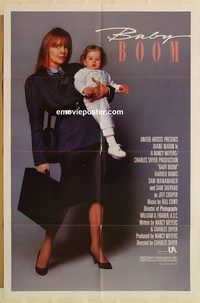 v096 BABY BOOM one-sheet movie poster '87 Diane Keaton, Sam Shepard