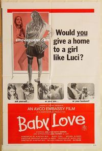 v097 BABY LOVE one-sheet movie poster '69 bad girl teen sexploitation!