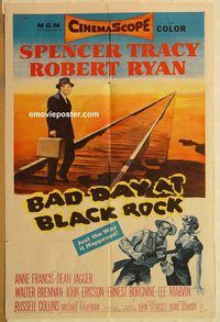 v102 BAD DAY AT BLACK ROCK one-sheet movie poster '55 Spencer Tracy