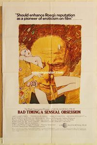v105 BAD TIMING one-sheet movie poster '80 Roeg, Garfunkel, Russell