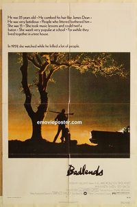 v106 BADLANDS one-sheet movie poster '74 Terrence Malick, Martin Sheen