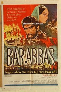 v112 BARABBAS one-sheet movie poster '62 Anthony Quinn, Silvana Mangano